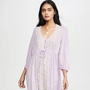 Free People Embroidered Fable Midi Dress - L